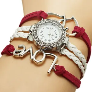 Love Weave Double Heart Multi-layer Timepiece