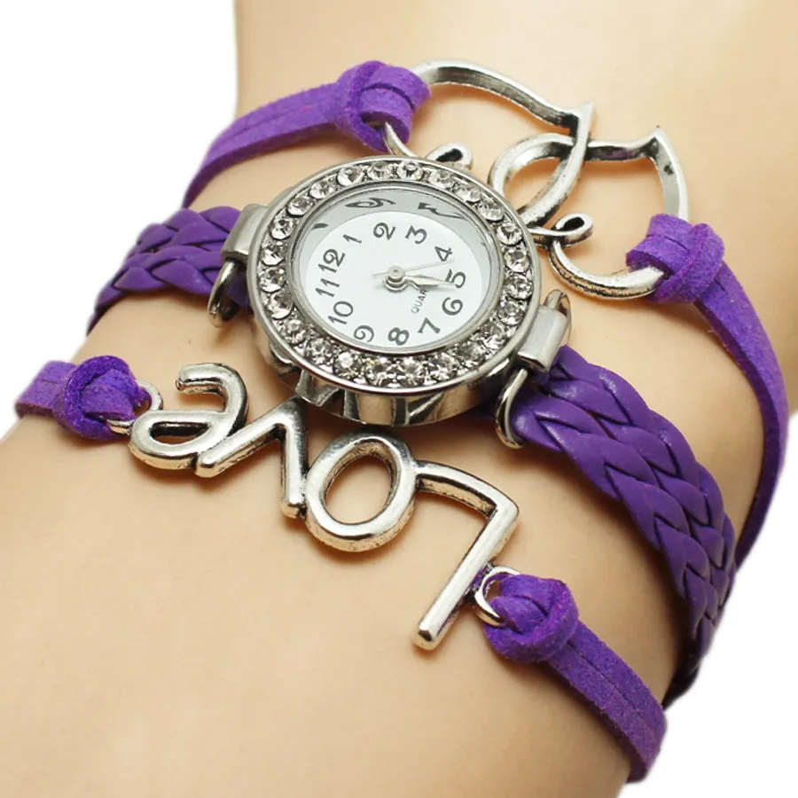 Love Weave Double Heart Multi-layer Timepiece