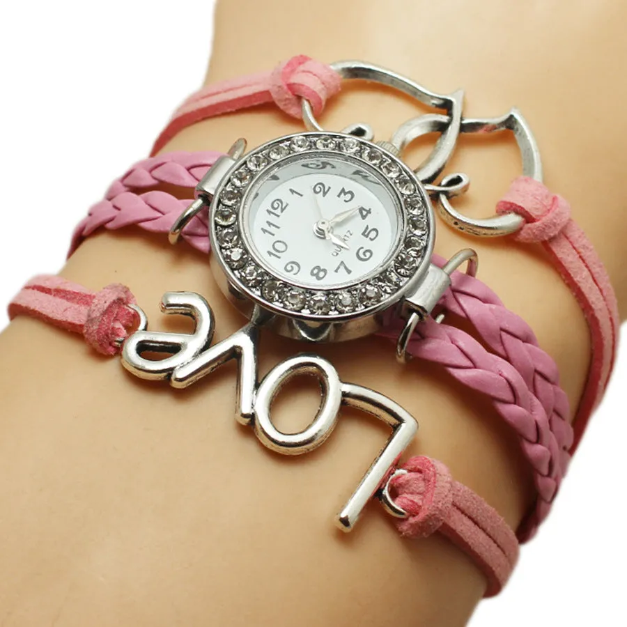 Love Weave Double Heart Multi-layer Timepiece