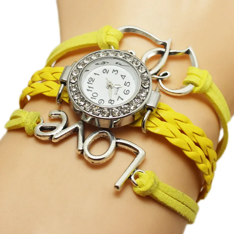 Love Weave Double Heart Multi-layer Timepiece