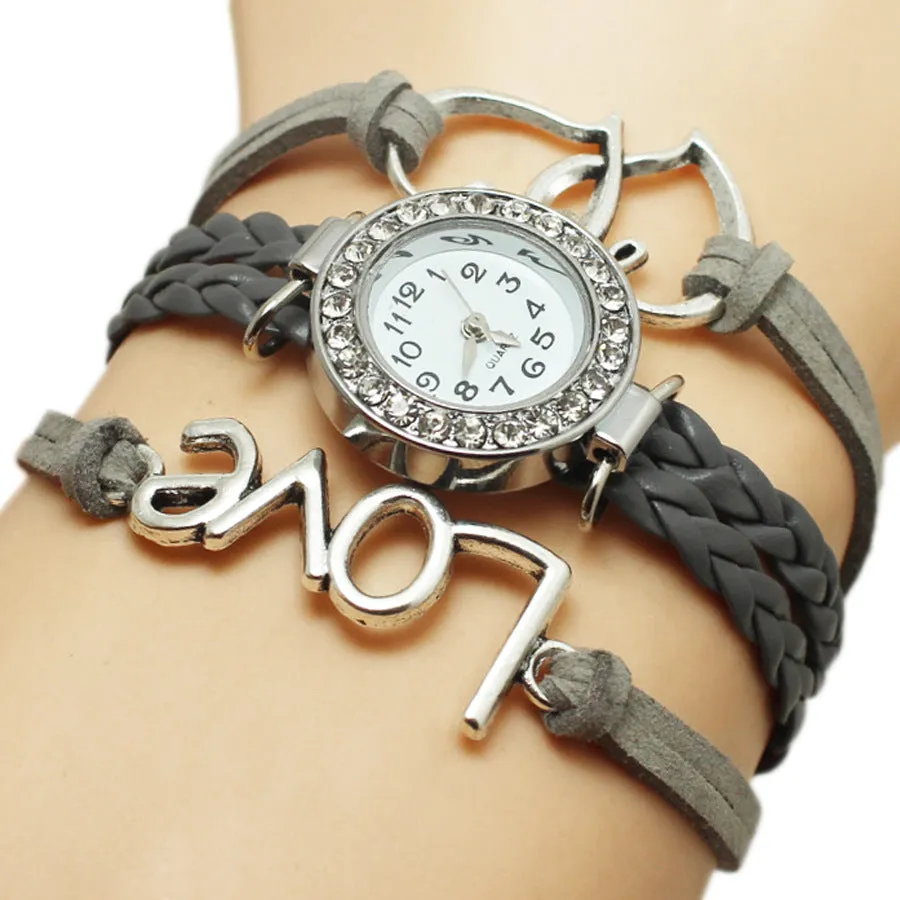 Love Weave Double Heart Multi-layer Timepiece