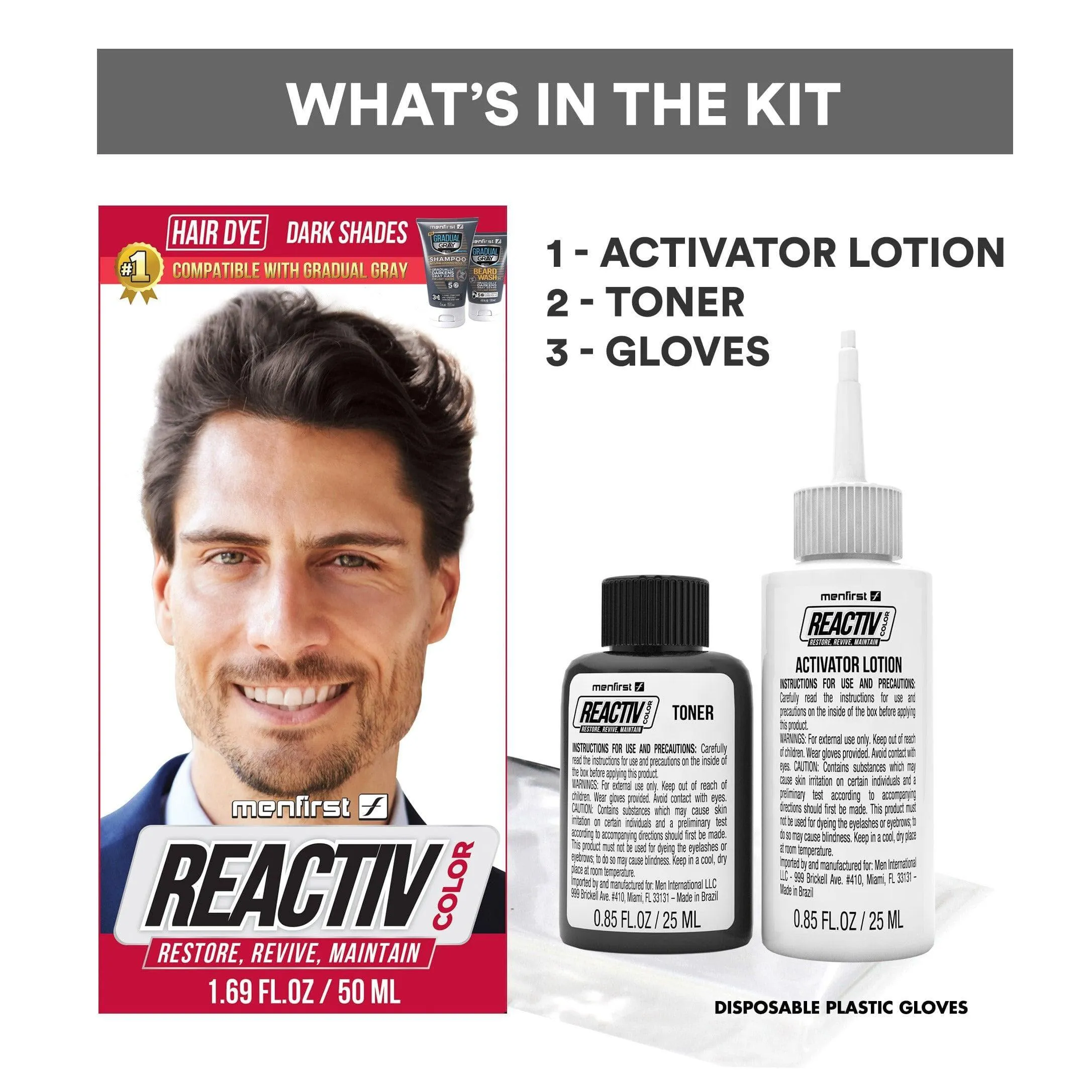 Menfirst - Reactiv Hair Dye and Beard Wash - 2 Pack Bundle