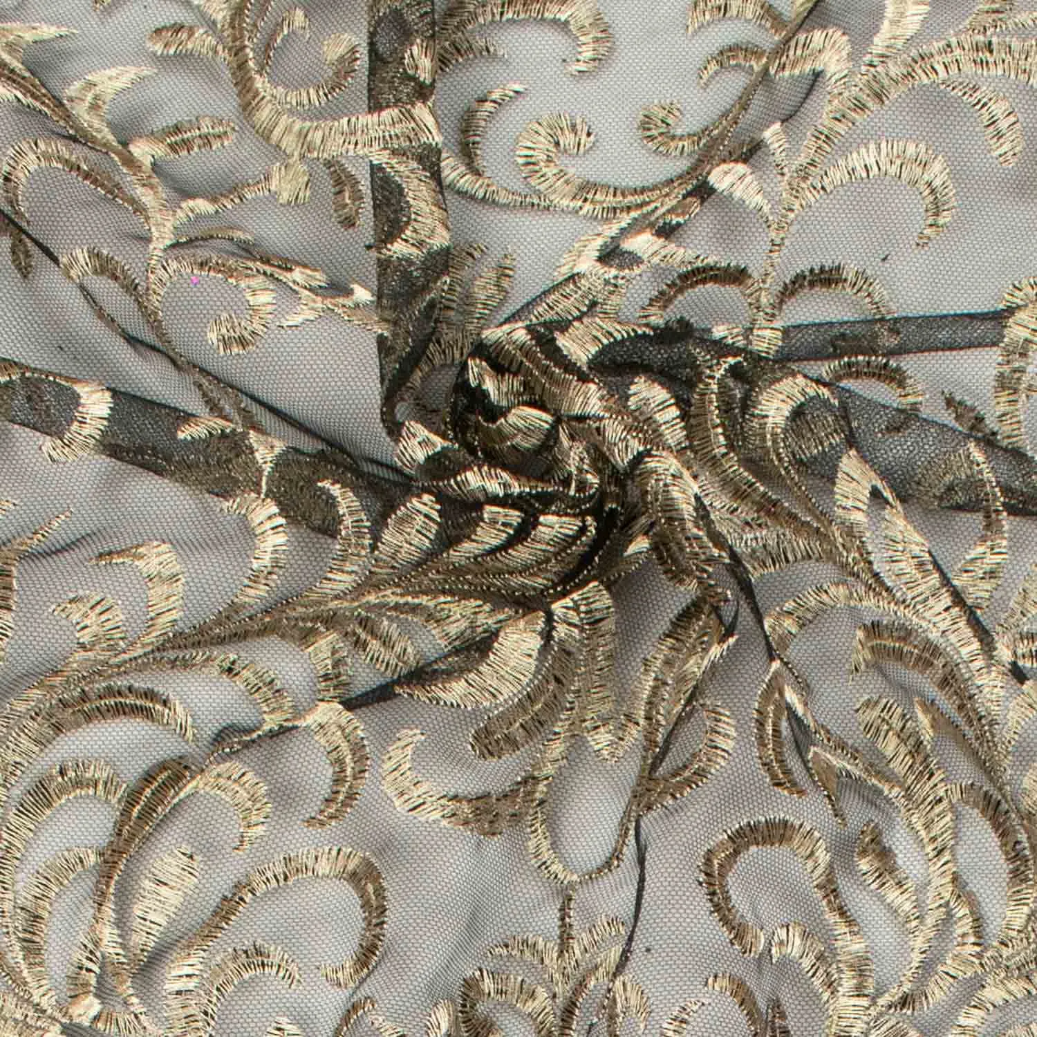 Metallic Embroidered Floral Vine Lace Design-3