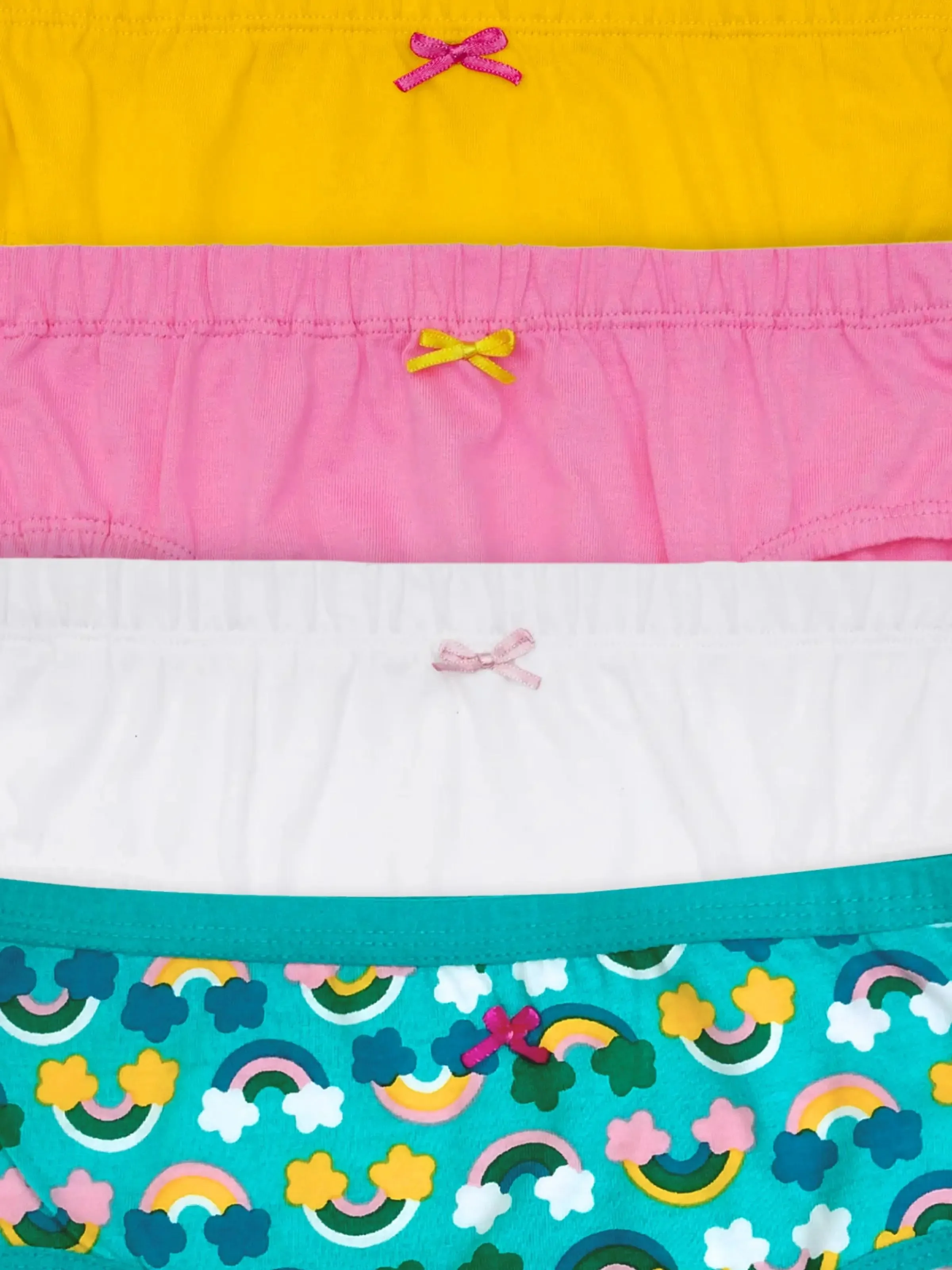 Mid Waist Cotton Hipster Panties | Rainbow Print & Solid Briefs