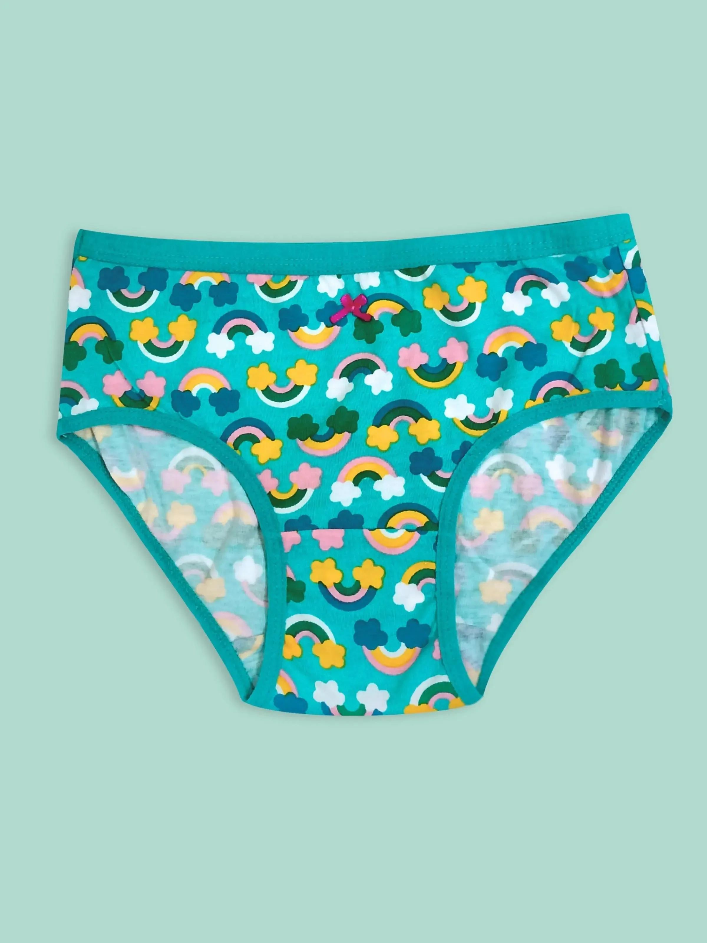 Mid Waist Cotton Hipster Panties | Rainbow Print & Solid Briefs