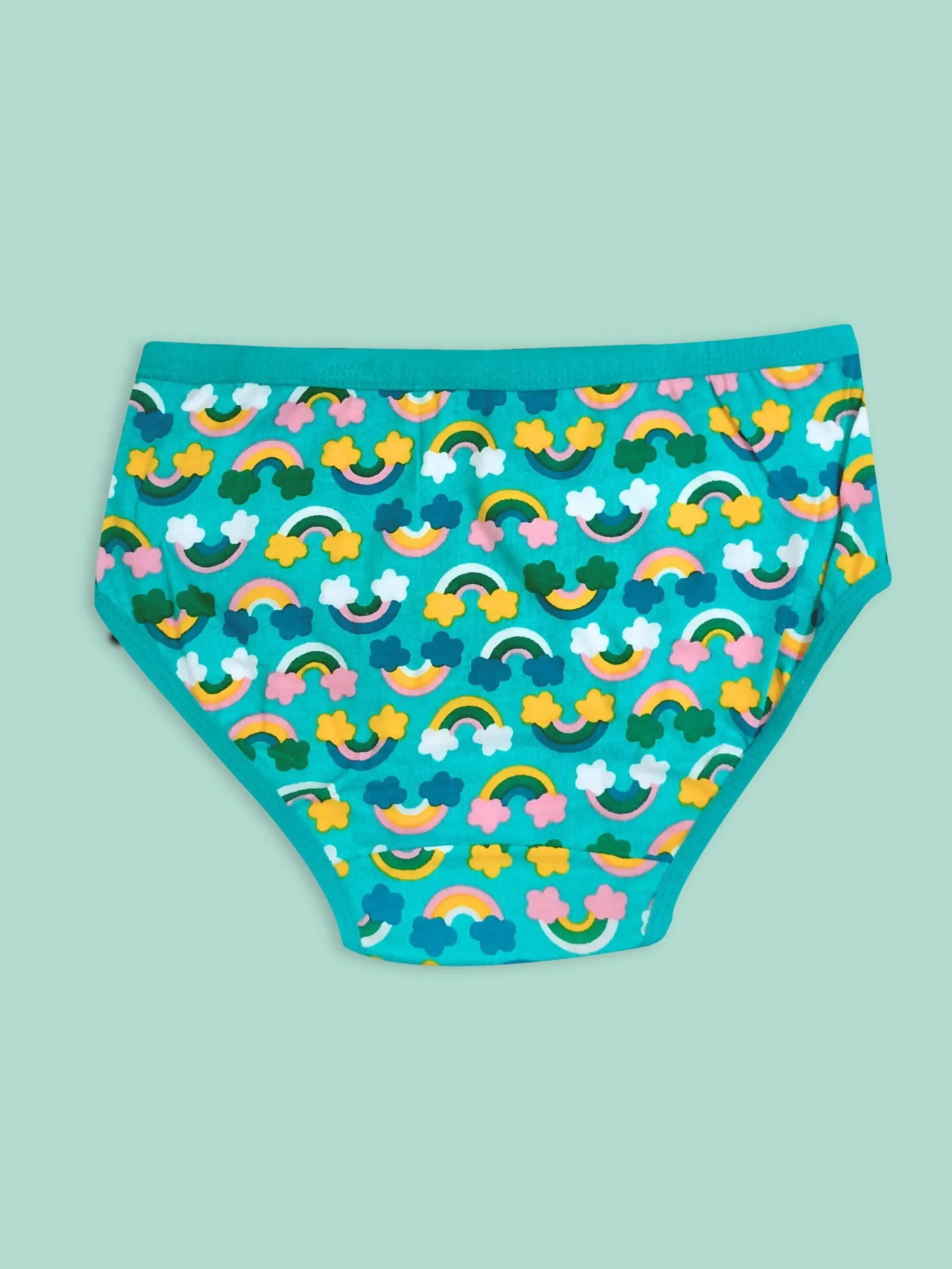 Mid Waist Cotton Hipster Panties | Rainbow Print & Solid Briefs