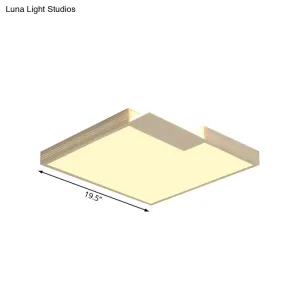 Minimalist LED Ceiling Lighting: Square Acrylic Flush Mount, White, 16"/19.5" Width, Warm/White Light