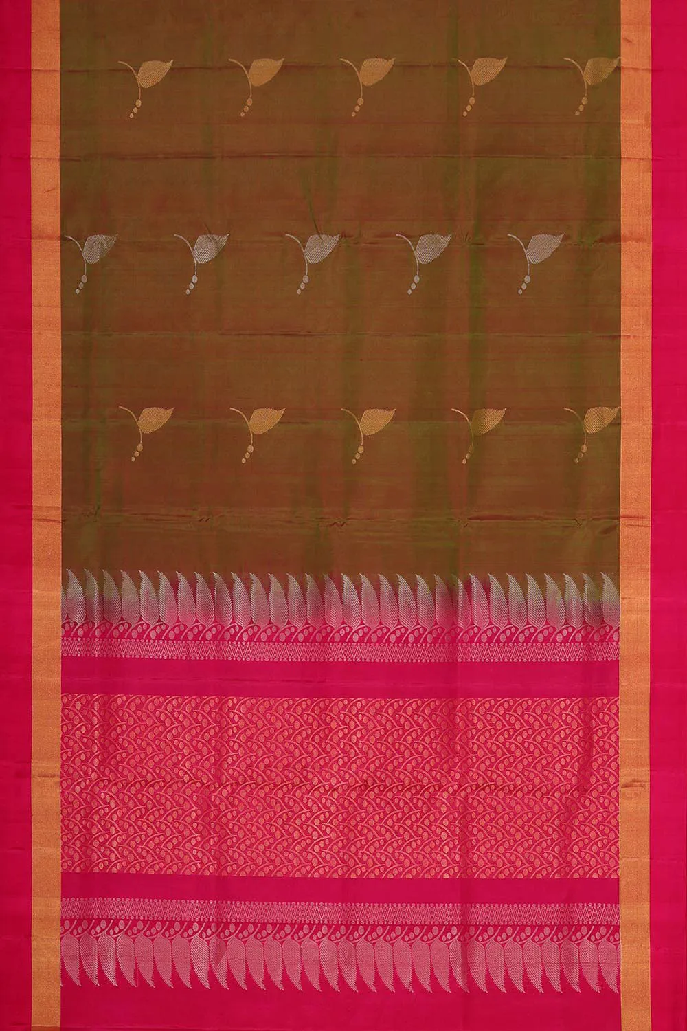 Olive Green Silk Saree
