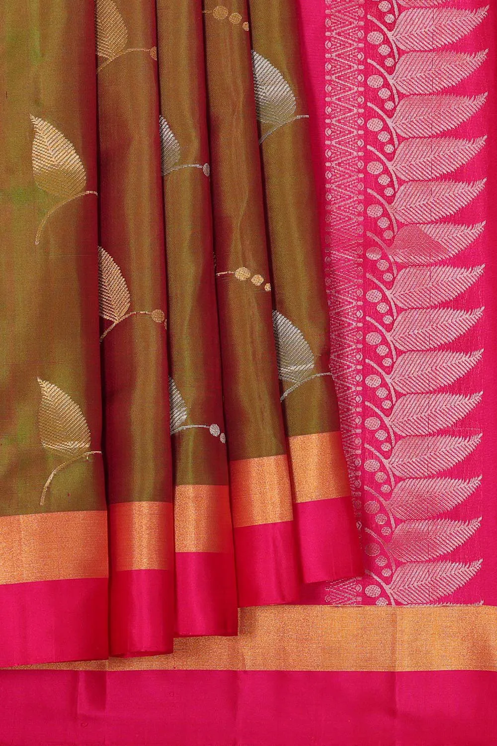 Olive Green Silk Saree