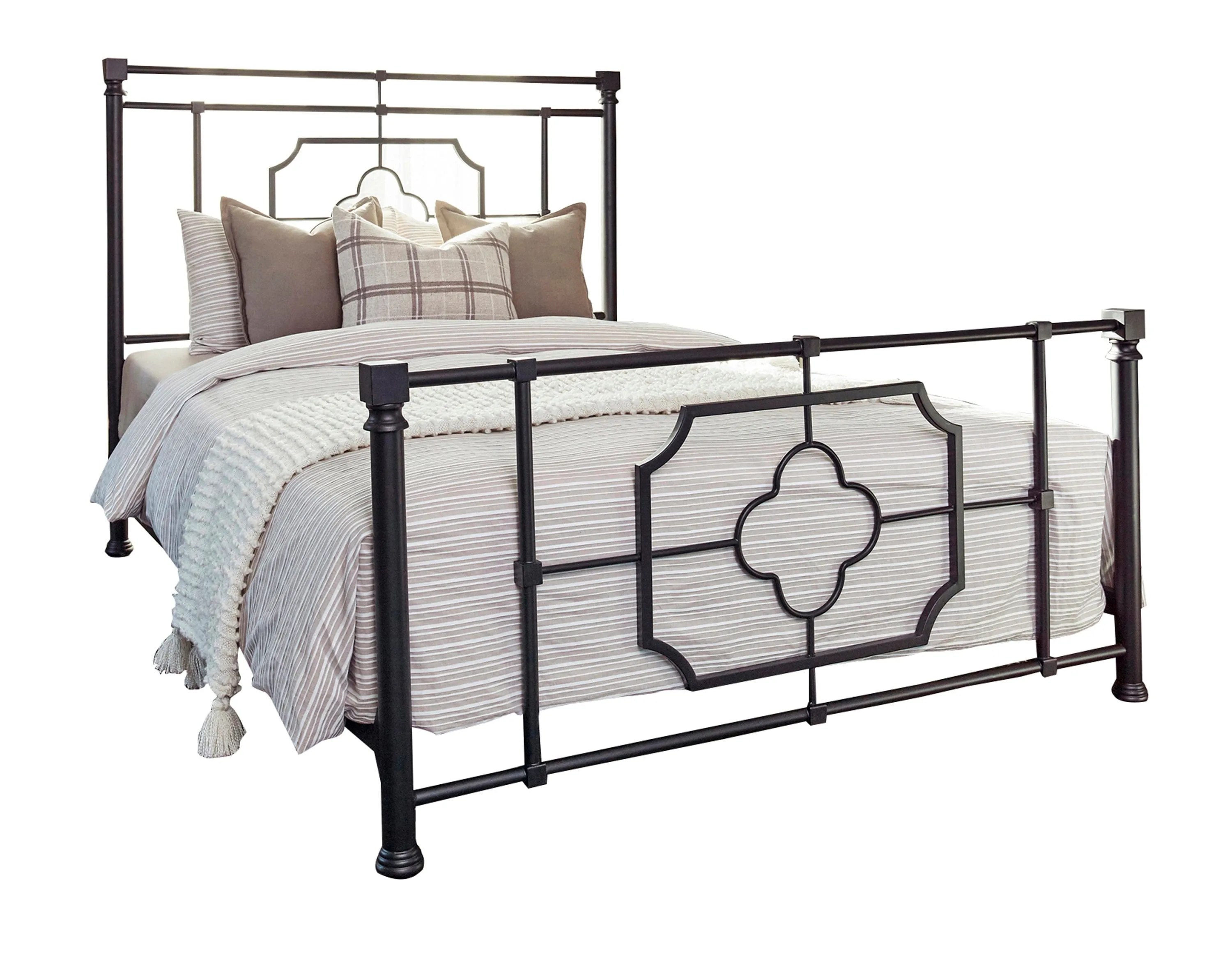Paskay Queen Metal Panel Bed Matte Black -305766Q