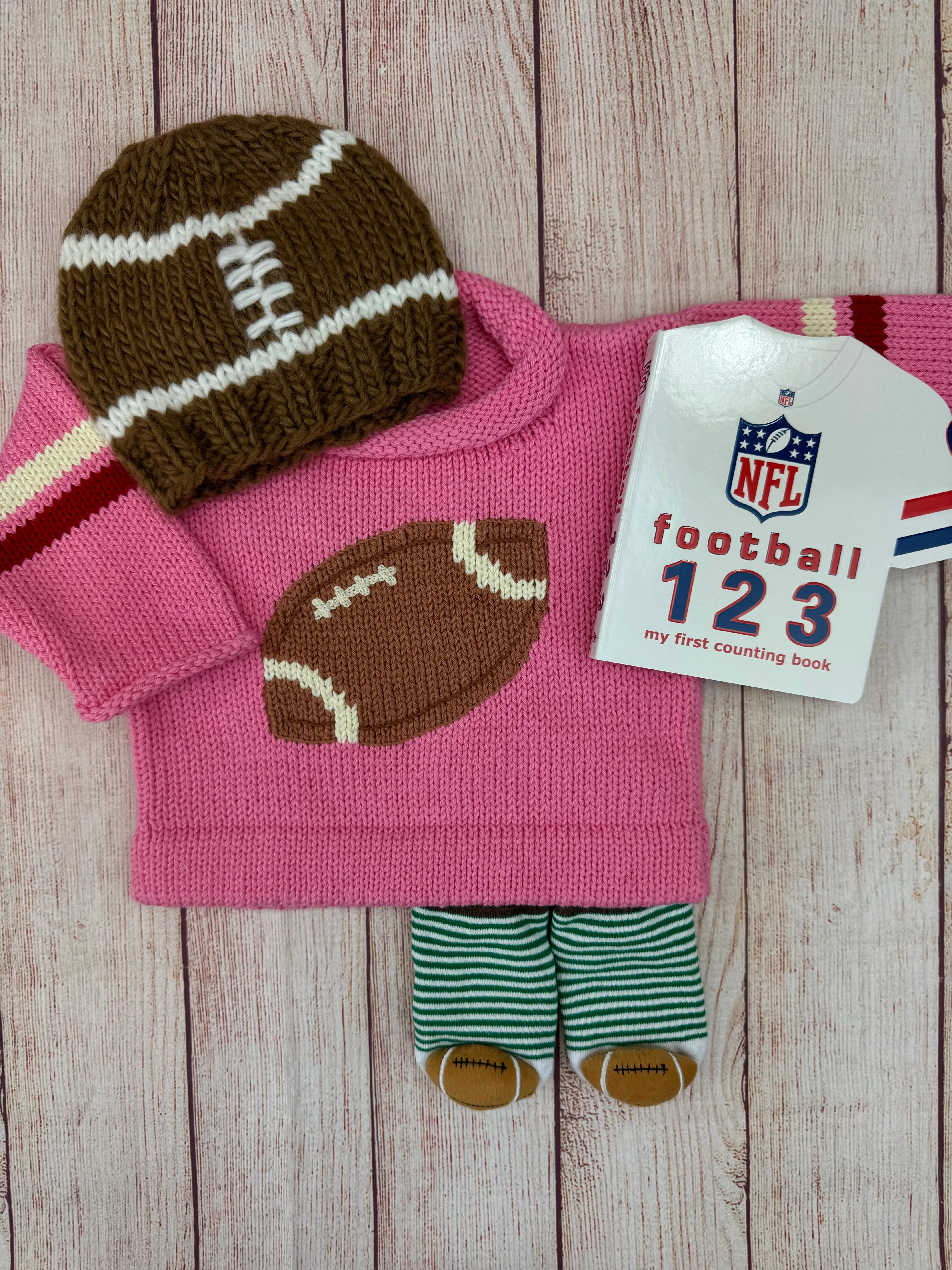 Pink Football Roll Neck Sweater