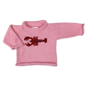 Pink Lobster Roll Neck Sweater