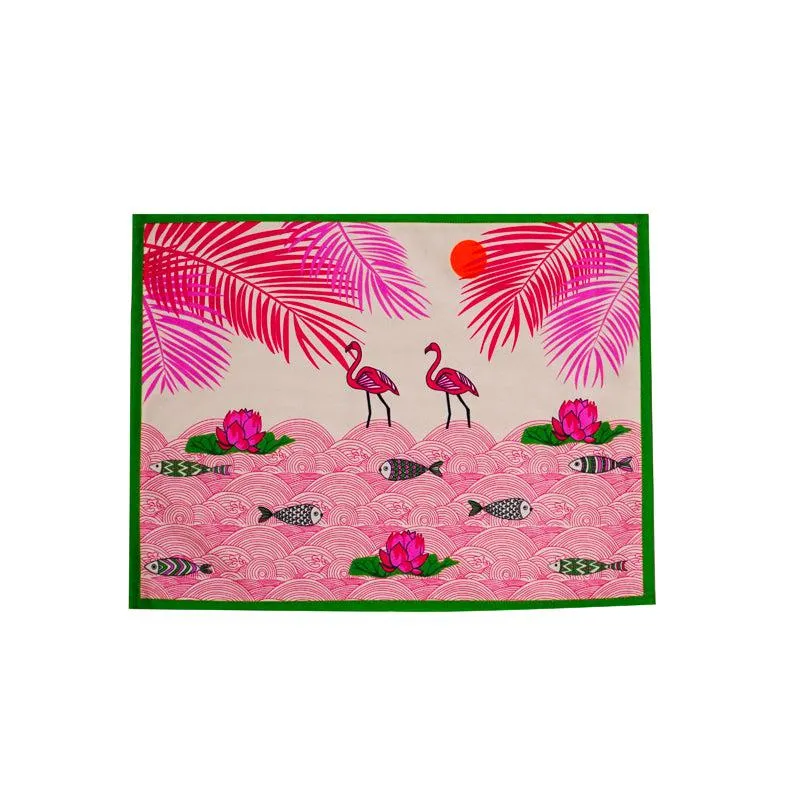 Pink Oasis Table Placemat - Set Of Two