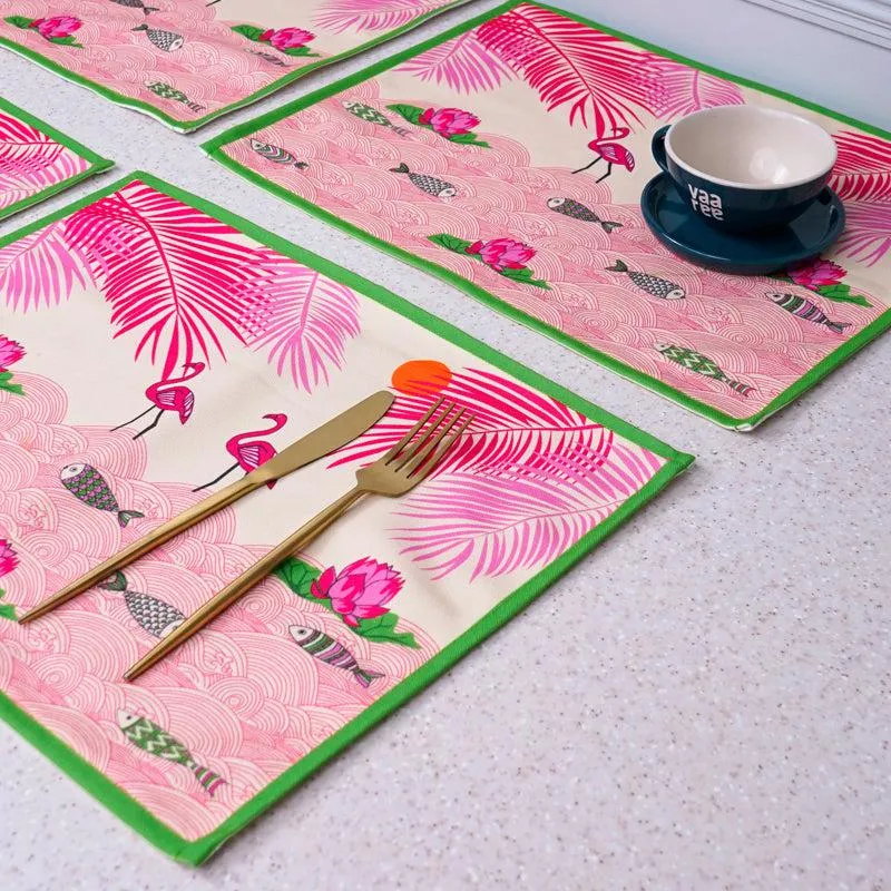 Pink Oasis Table Placemat - Set Of Two