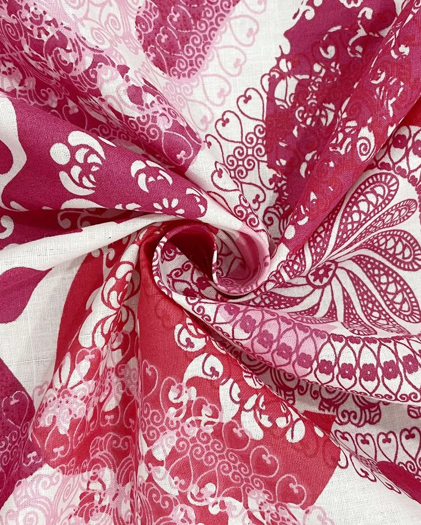 Pink Veda Pure Cotton Single Bedsheet With Pillow Cover | 90 x 60 inches