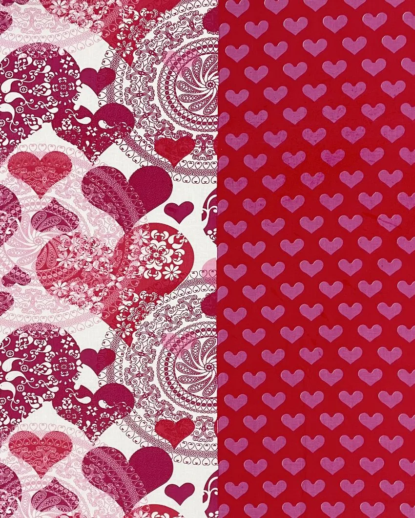 Pink Veda Pure Cotton Single Bedsheet With Pillow Cover | 90 x 60 inches