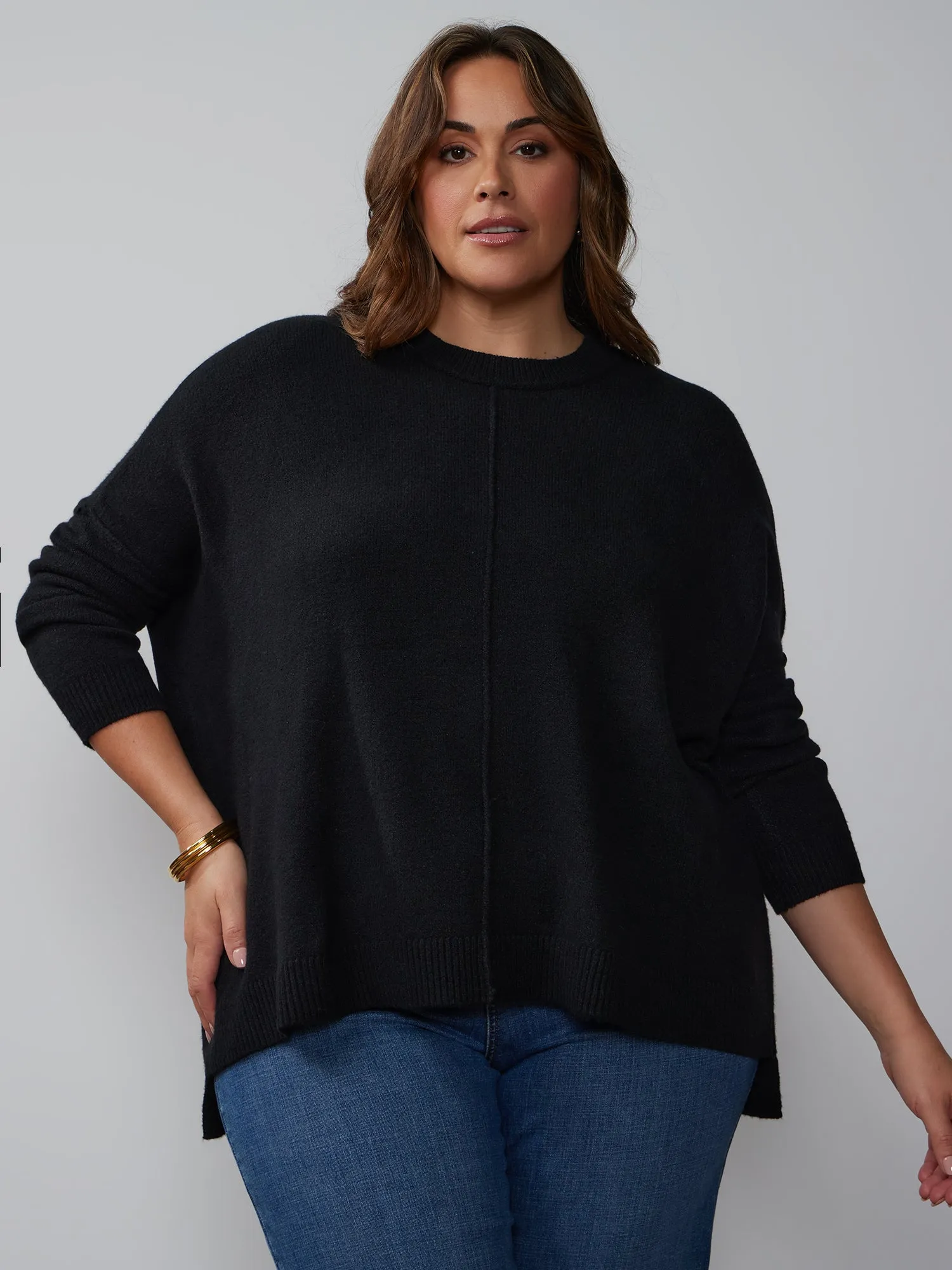 Plus Boxy Drop Shoulder Sweater