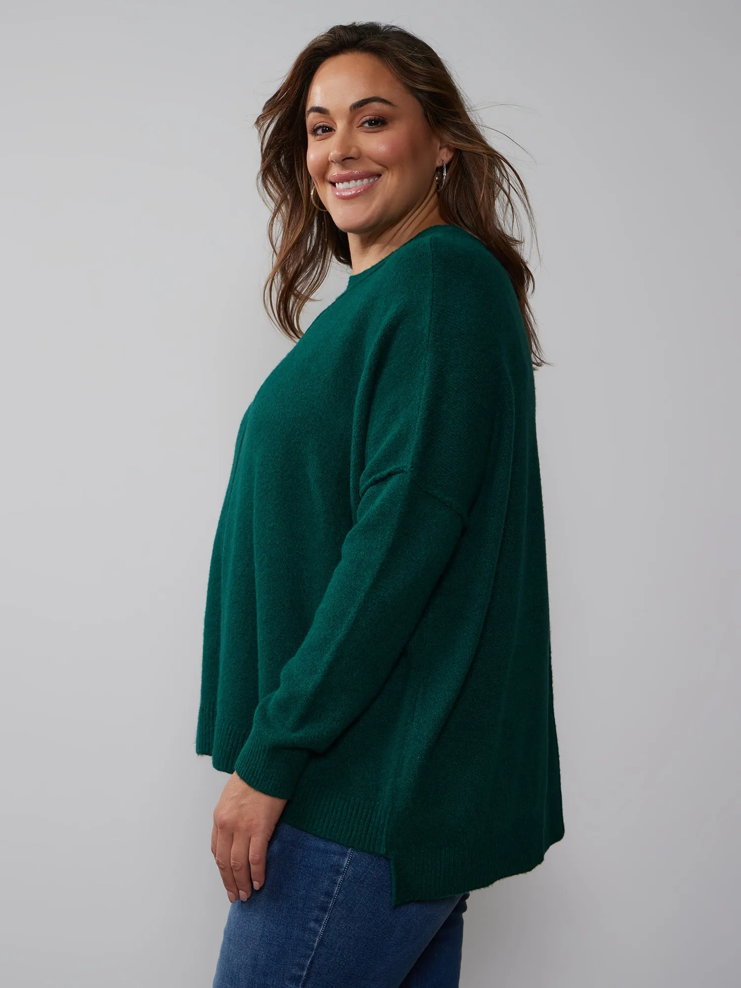 Plus Boxy Drop Shoulder Sweater