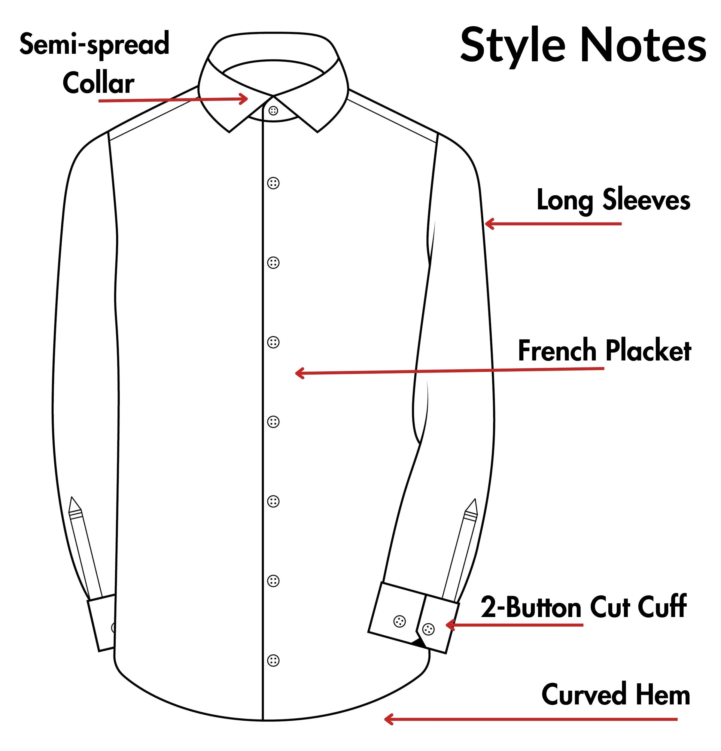 Pure Cotton - Semi-Spread Collar - Long Sleeve - Gray Palms