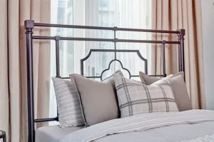 Queen/Full Metal Headboard Matte Black - 305765QF