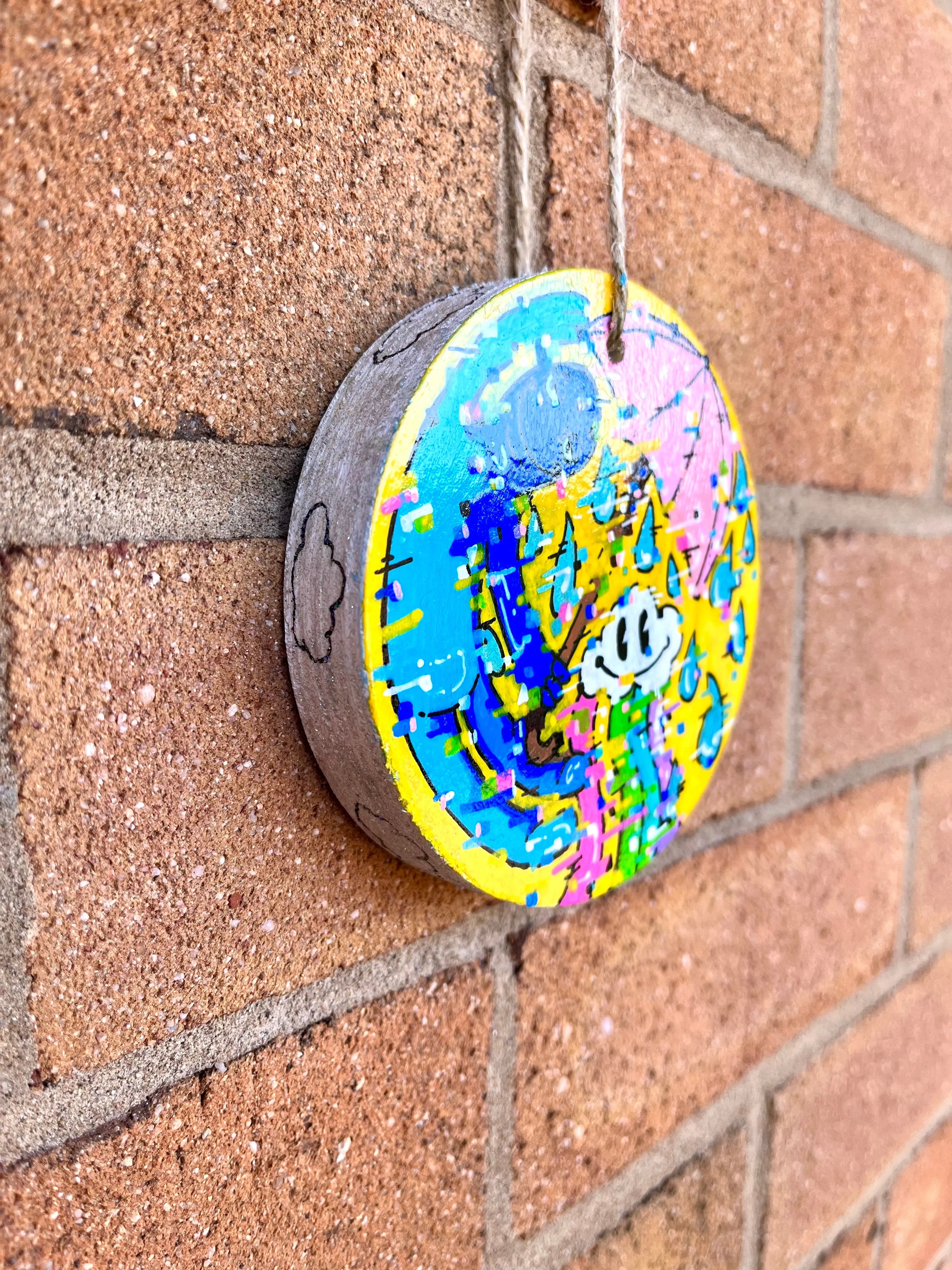"Glitched Buddies" Wooden Ornament