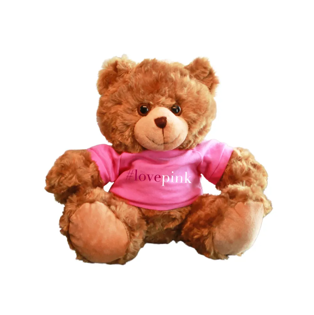 "Love Pink" Mocha Bear 11"