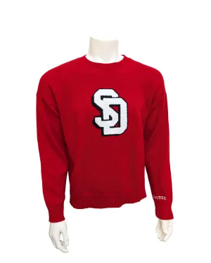 Red Pullover Sweater with Chenille SD