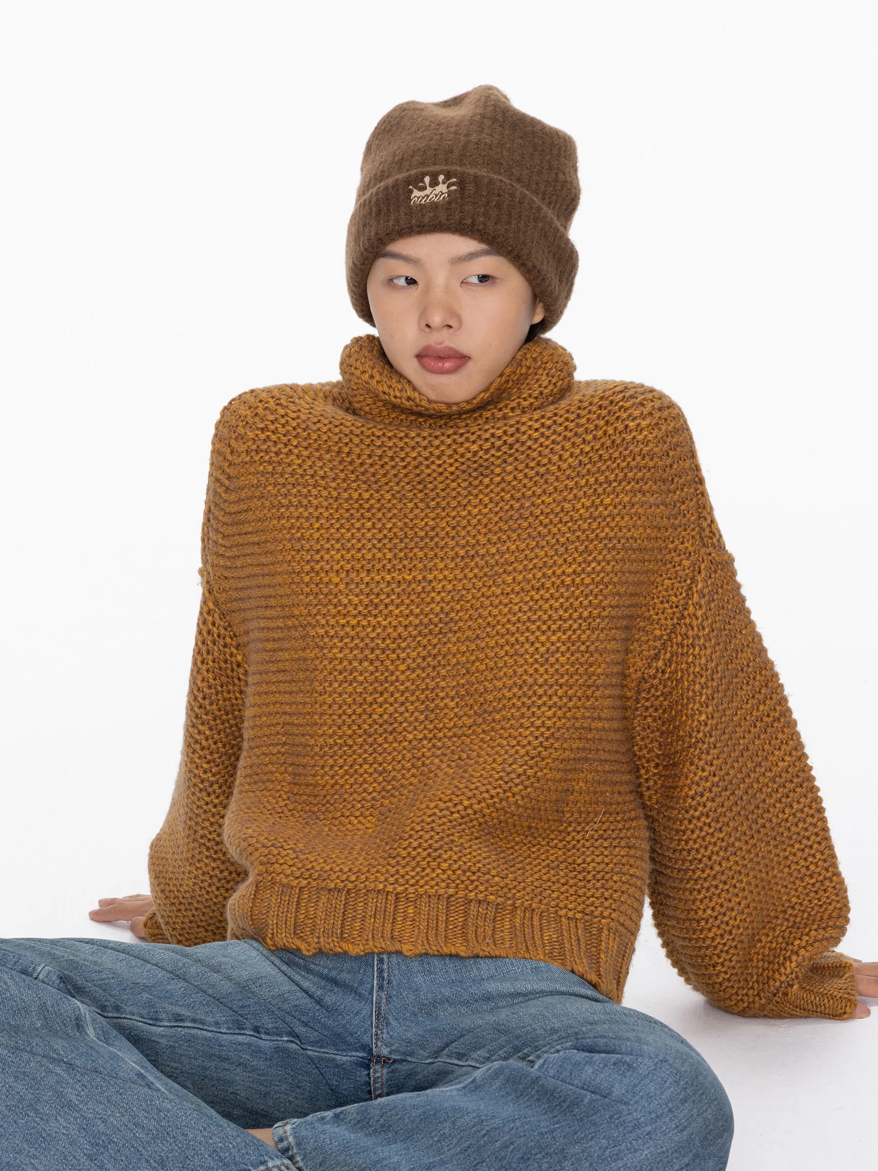 Ribbed Knit Splash CUBIC Beanie