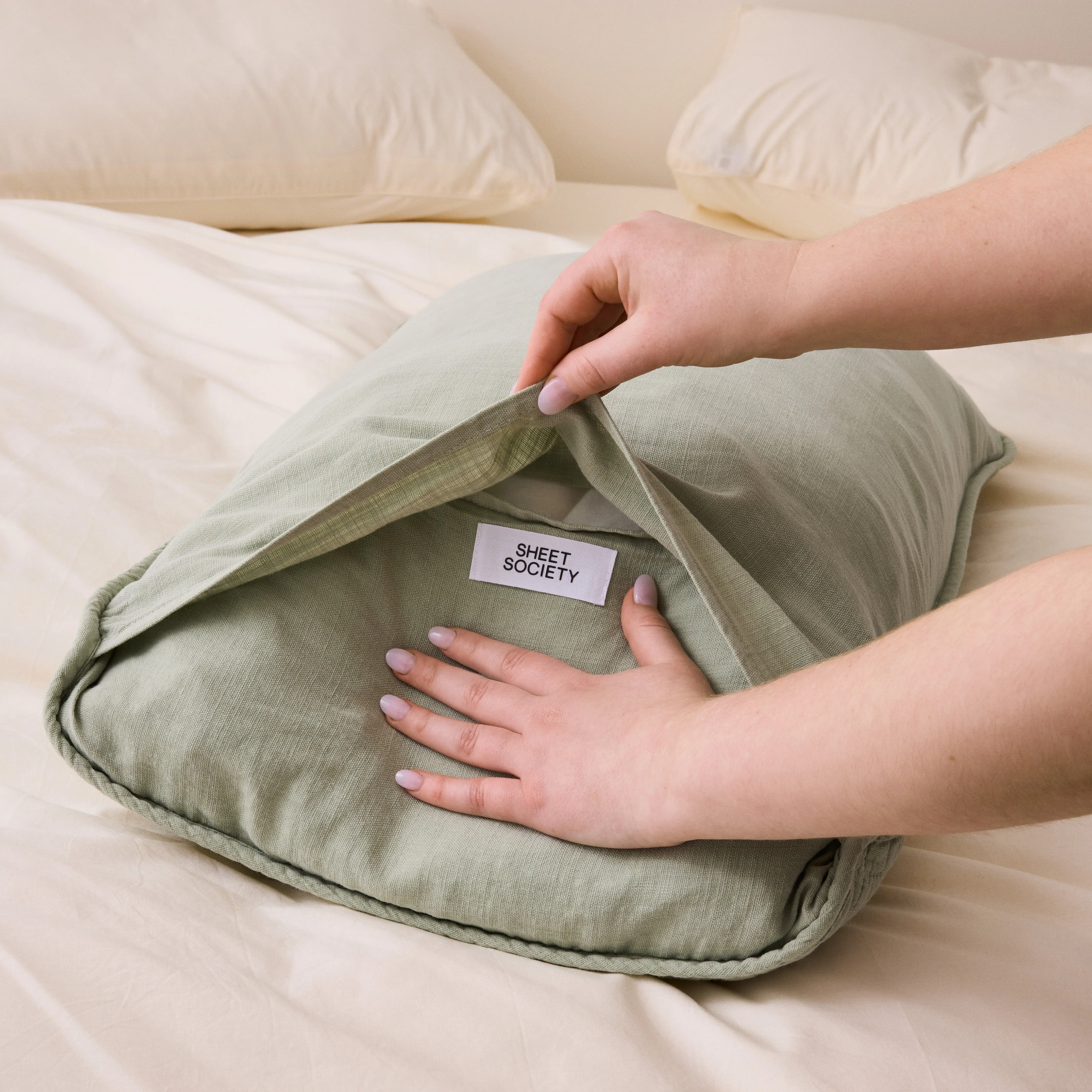 Rory Washed Cotton - Sage Kids Blanket