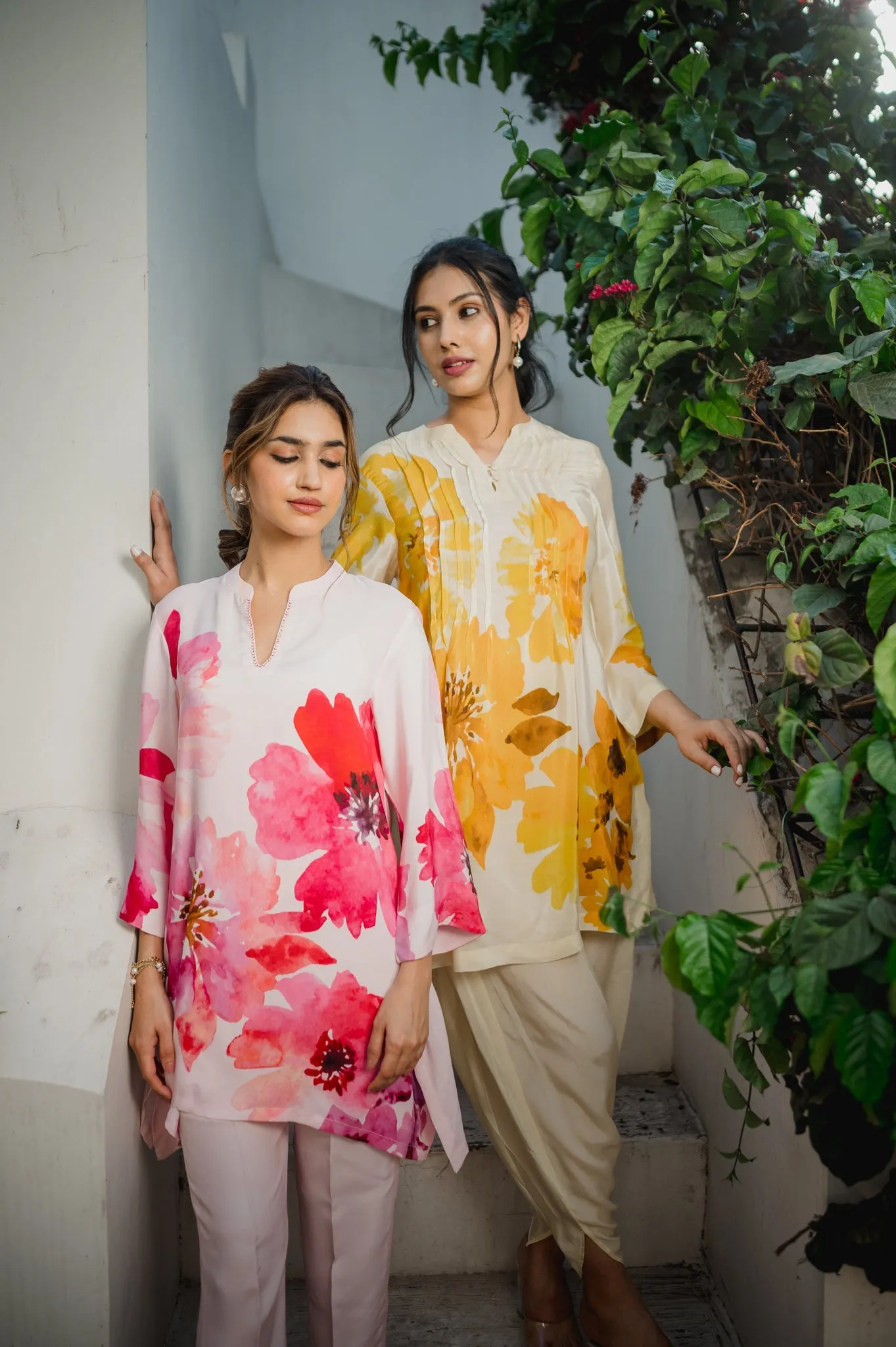 Seher Pink Floral Printed Suit