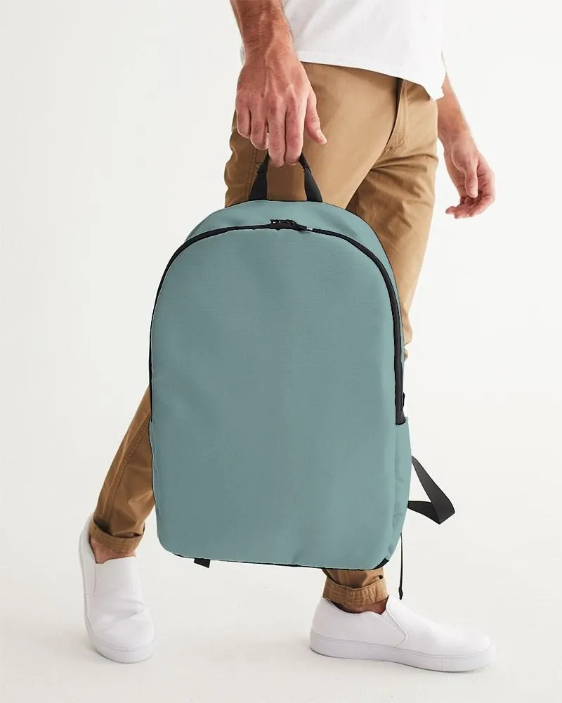 Shaded Pale Pastel Blue-Green Gray Waterproof Backpack | C30M0Y15K30