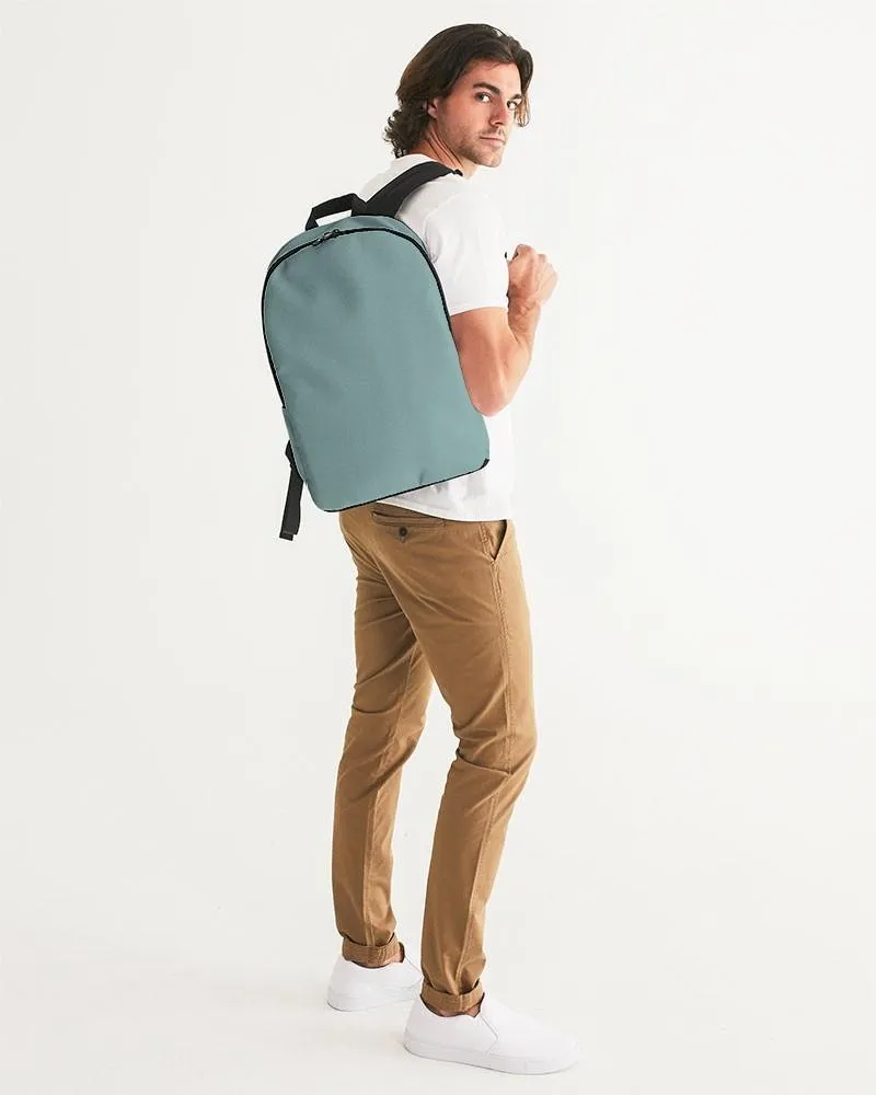 Shaded Pale Pastel Blue-Green Gray Waterproof Backpack | C30M0Y15K30