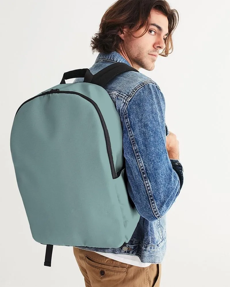 Shaded Pale Pastel Blue-Green Gray Waterproof Backpack | C30M0Y15K30