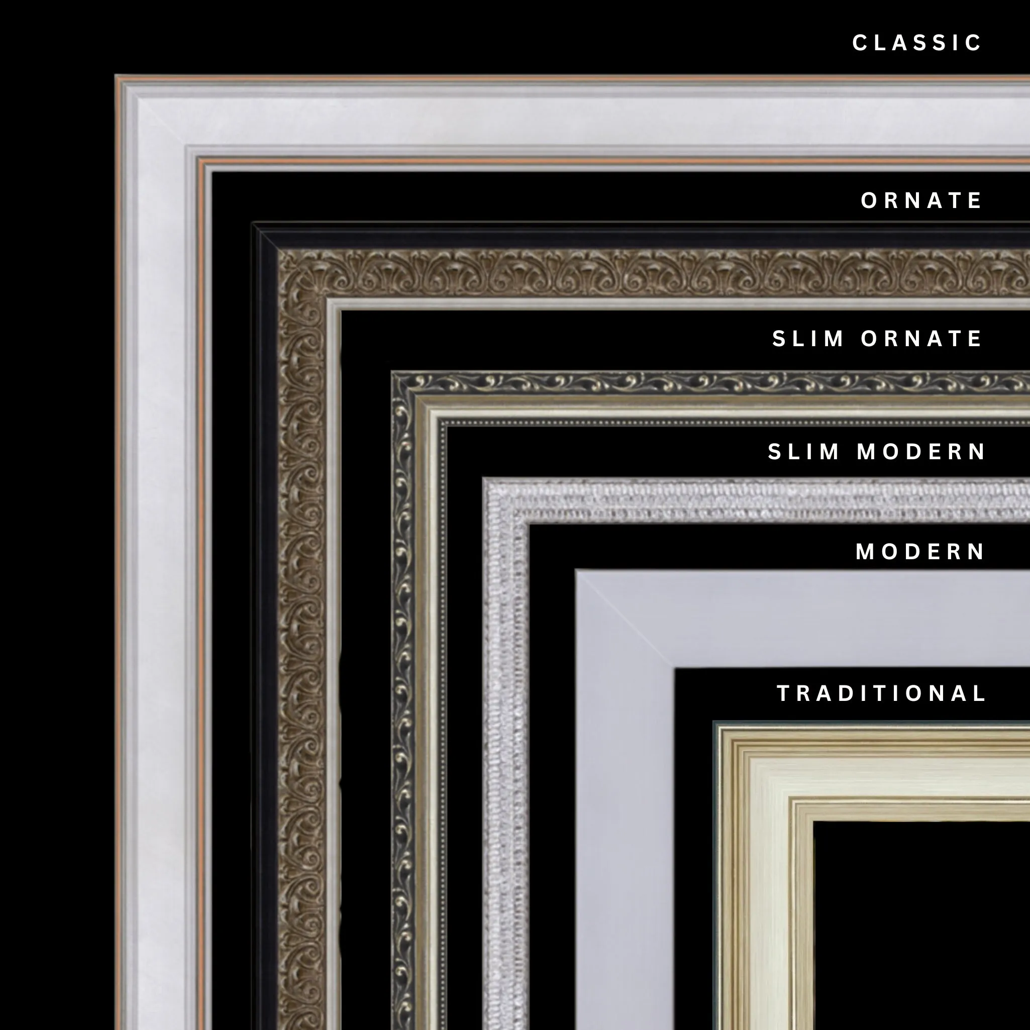 Silver 44x40 Picture Frame Ornate Traditional Classic Antique
