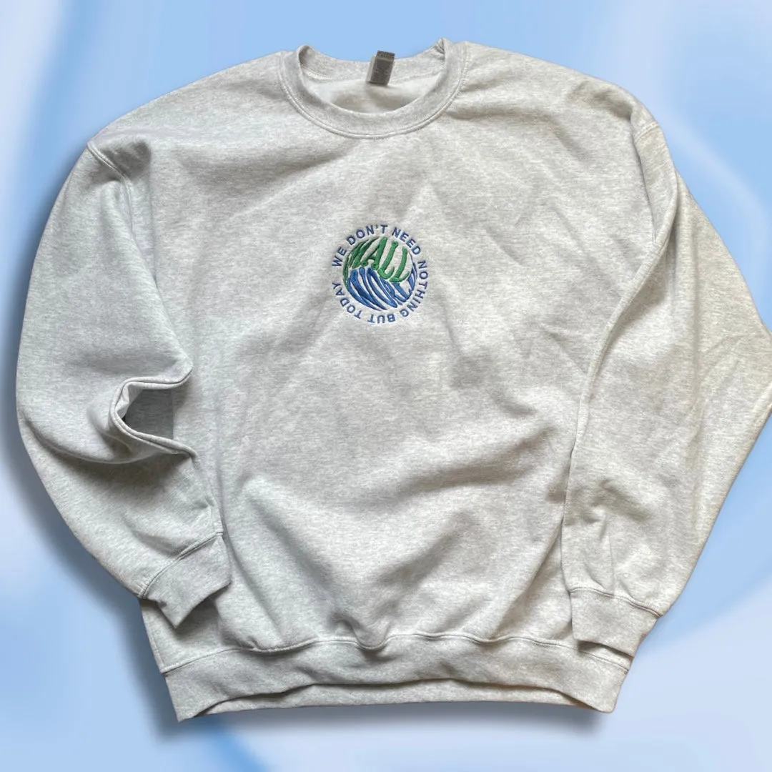 Small Worlds Embroidered Unisex Crewneck Sweatshirt