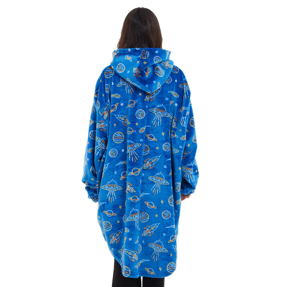 Snuggs Blanket Hoodie Royal Blue Space