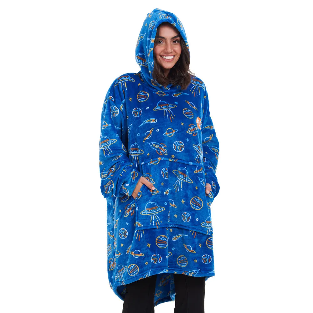 Snuggs Blanket Hoodie Royal Blue Space