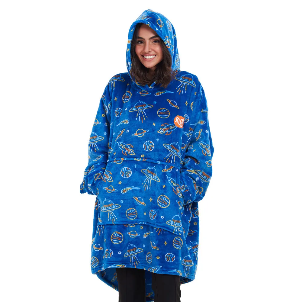 Snuggs Blanket Hoodie Royal Blue Space