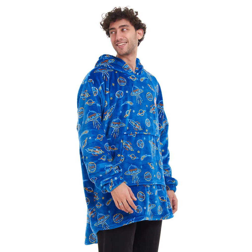 Snuggs Blanket Hoodie Royal Blue Space