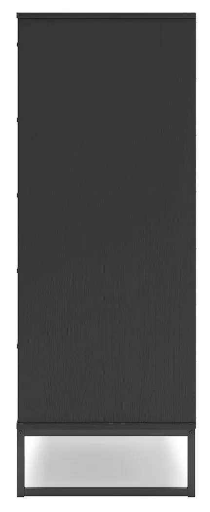Socalle Full Panel Headboard with Dresser, Chest and 2 Nightstands in Black
