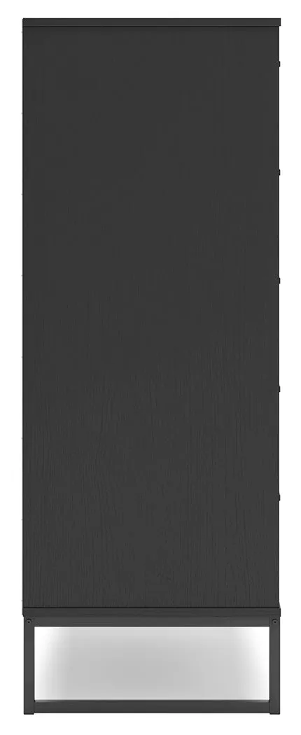 Socalle Full Panel Headboard with Dresser, Chest and 2 Nightstands in Black