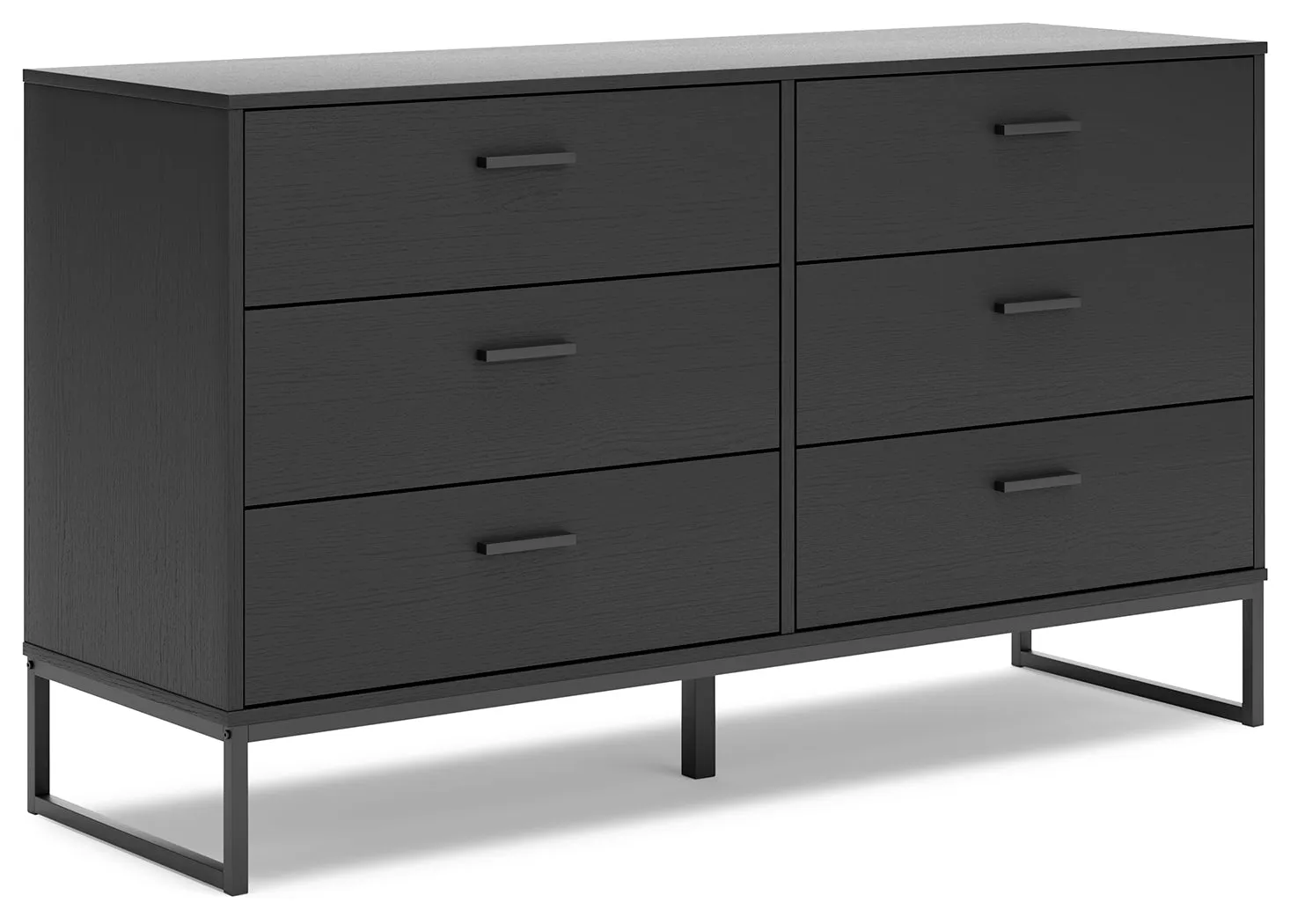 Socalle Full Panel Headboard with Dresser, Chest and 2 Nightstands in Black