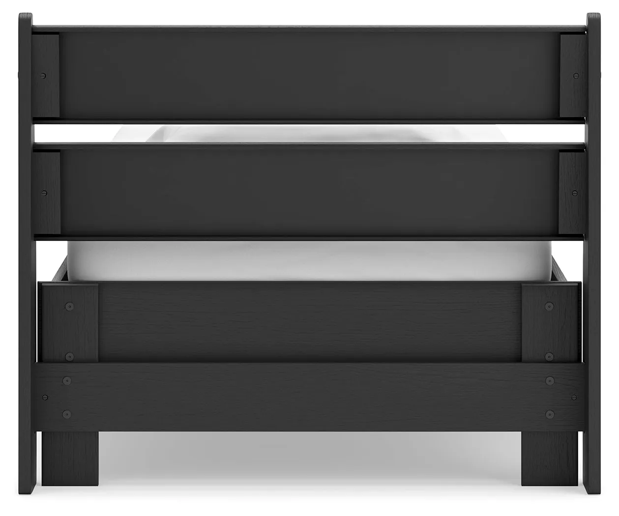 Socalle Twin Panel Headboard with Dresser, Chest and Nightstand in Black