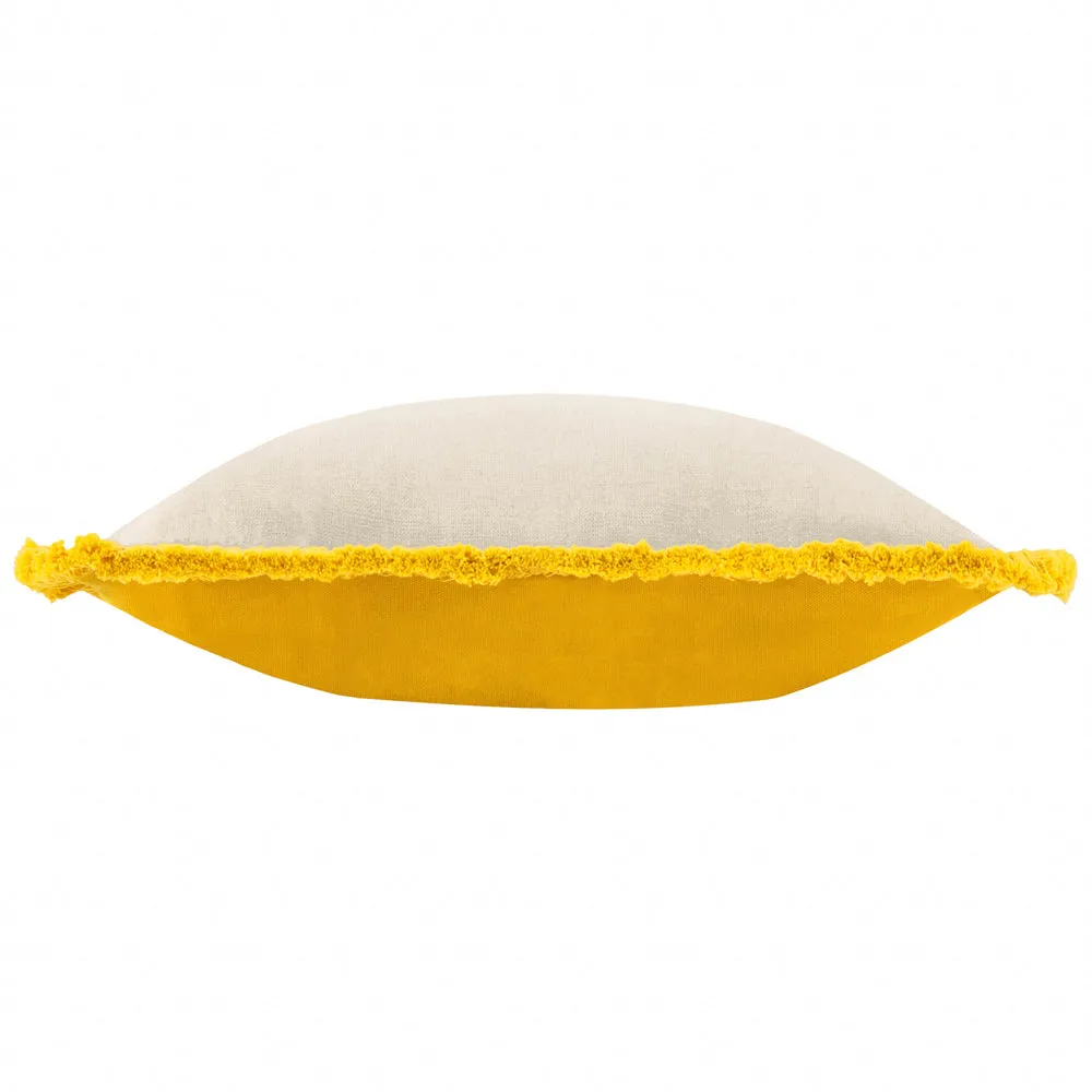 Soleil Embroidered Cushion Yellow