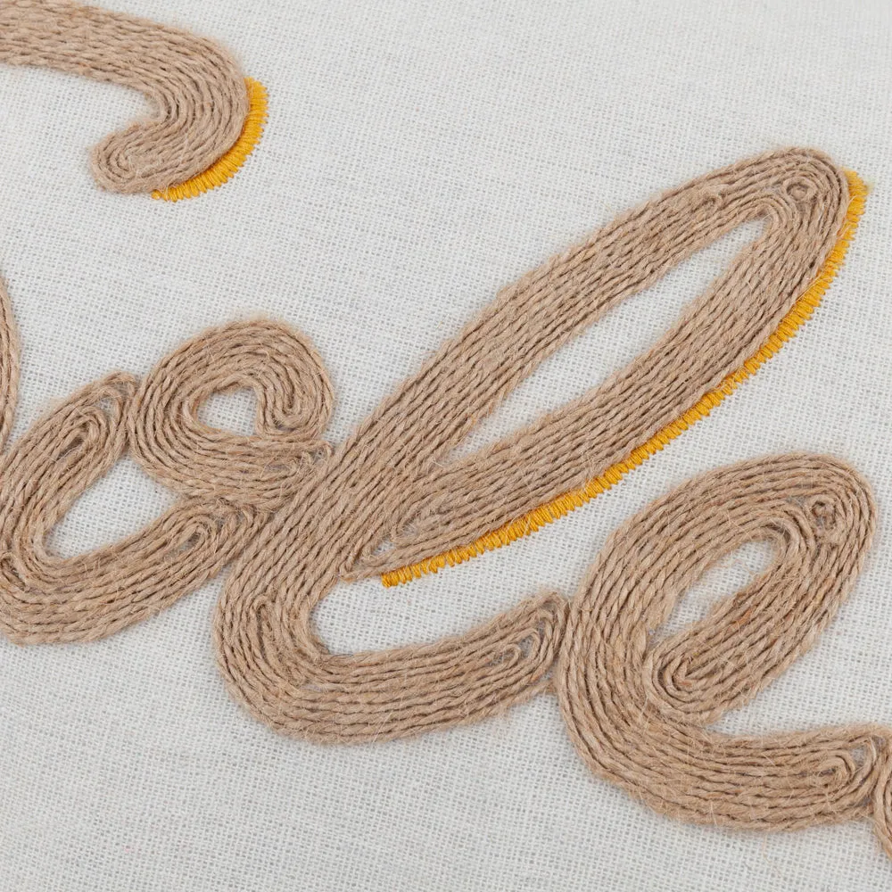 Soleil Embroidered Cushion Yellow