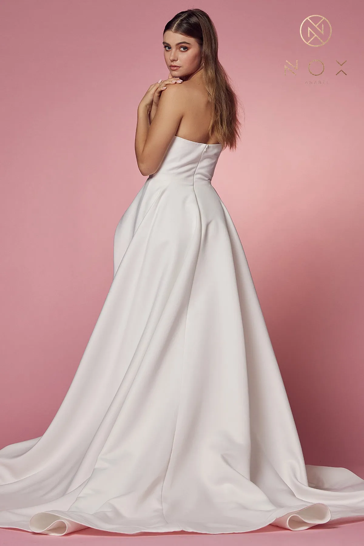 Strapless Side Slit A-Line Sweetheart Long Wedding Dress NXJW938