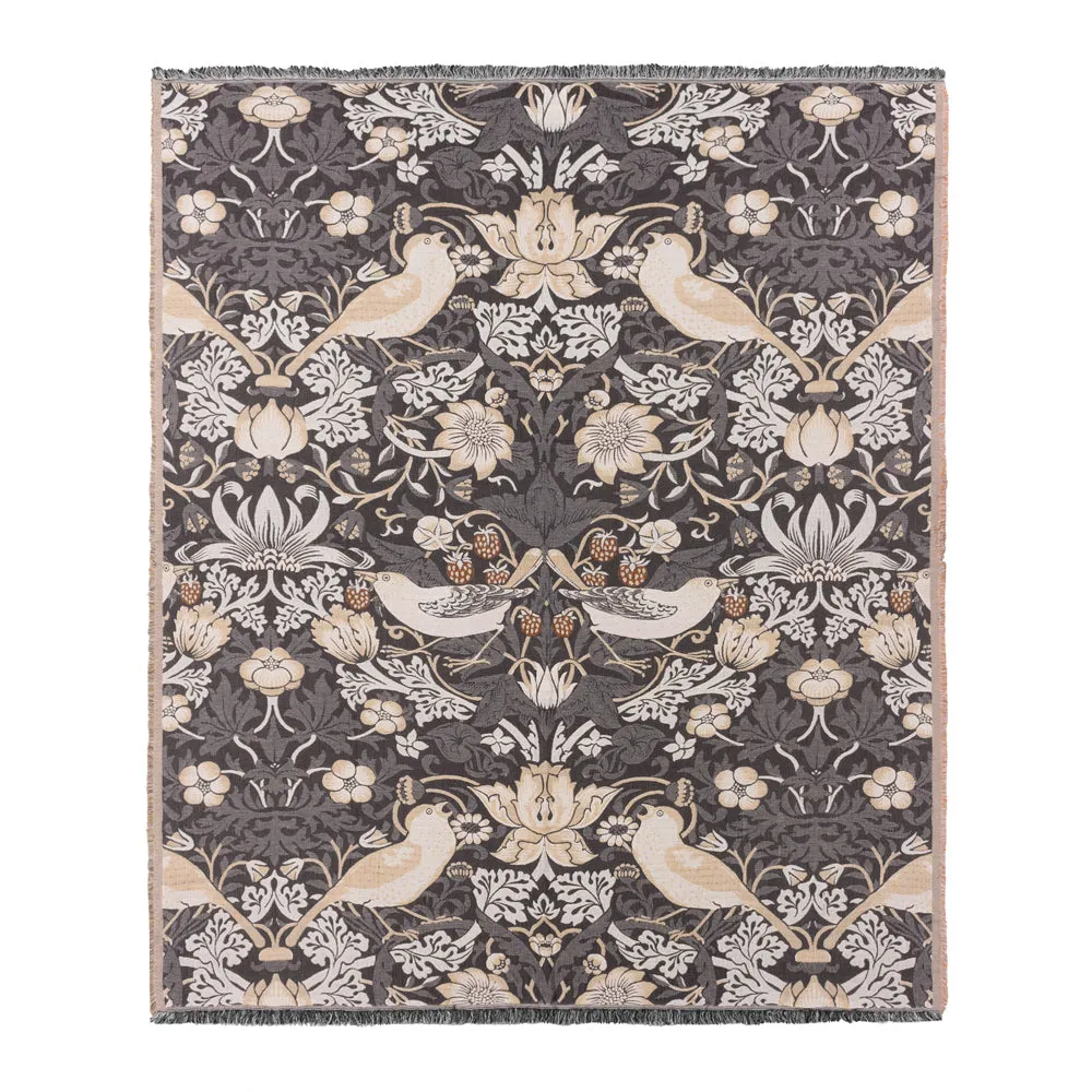 Strawberry Thief Jacquard Throw Biscuit