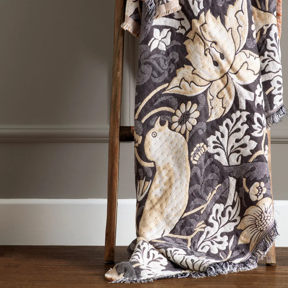 Strawberry Thief Jacquard Throw Biscuit