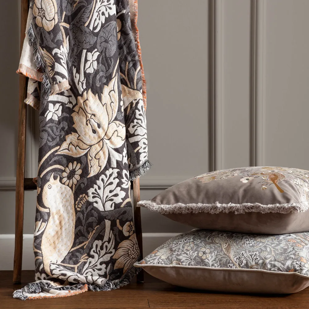 Strawberry Thief Jacquard Throw Biscuit