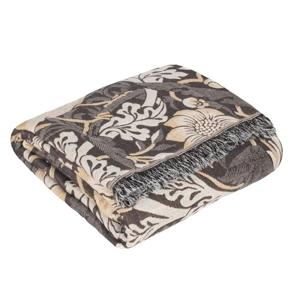 Strawberry Thief Jacquard Throw Biscuit